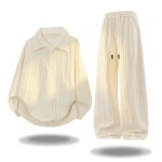 画像4: 25 Unisex ‎Knit Set up Matching Set Jacket + Pants ユニセックス 男女兼用 ニット ケーブル マッチングセット 大きなサイズあり スウェット ポロシャツ セットアップ 上下 (4)