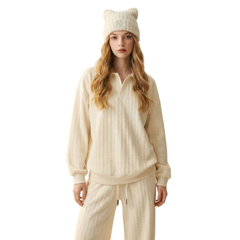 画像2: 25 Unisex ‎Knit Set up Matching Set Jacket + Pants ユニセックス 男女兼用 ニット ケーブル マッチングセット 大きなサイズあり スウェット ポロシャツ セットアップ 上下 (2)