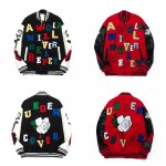 画像6: Alphabet logo and flower embroidery Stadium Jacket ユニセックス 男女兼用アルファベットロゴ＆フラワー刺繍スタジャンスタジアムジャンパー スタジャン MA-1 ボンバー ジャケット ブルゾン (6)