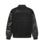 画像3: 0567 & Alphabet Color Block Leather Sleeve Stand Collar embroidery Stadium Jacket ユニセックス 男女兼用0567&アルファベットロゴレザースリーブスタンドカラースタジャンスタジアムジャンパー  MA-1 ボンバー ジャケット ブルゾン (3)