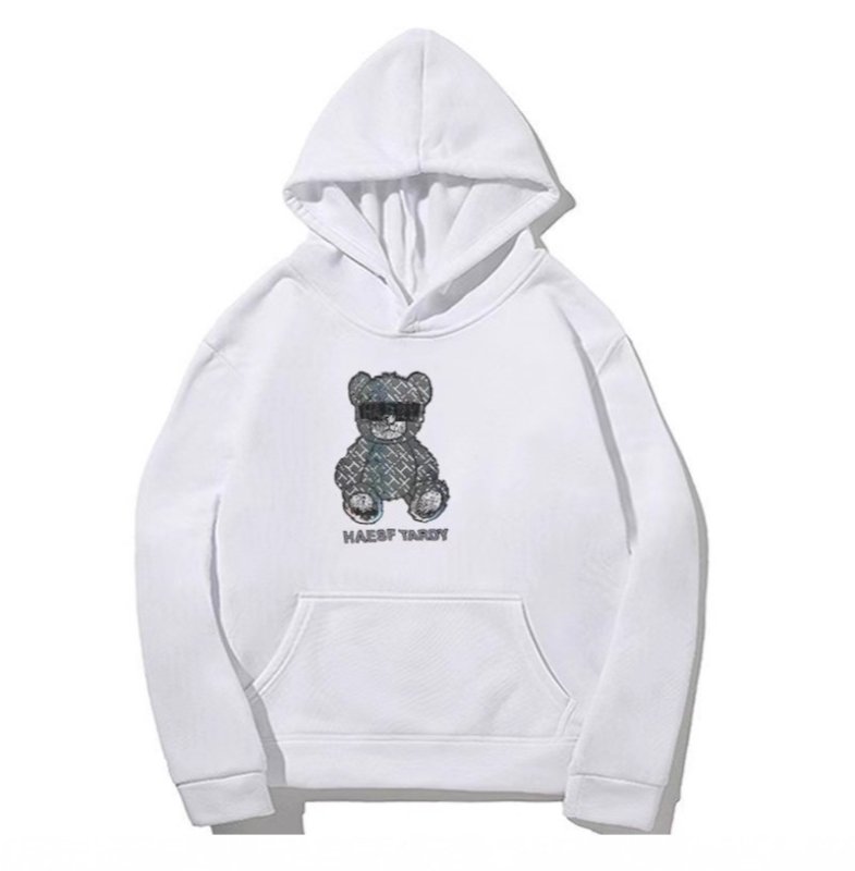 画像6: Blindfold bear print Hoodie sweater ユニセックス 男女兼用目隠しベアプリント フーディ スウェットパーカー (6)