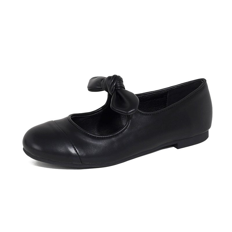 画像3: Women's leather Bowknot Flat Ballet Pumps Shoes  蝶々結びレザーフラット バレエシューズ パンプス　 (3)