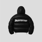 画像10: HOMME Logo Print Reverse Bull Down Jacket　ユニセックス 男女兼用 オムロゴリバーシブルダウンジャケットブルゾンコート (10)