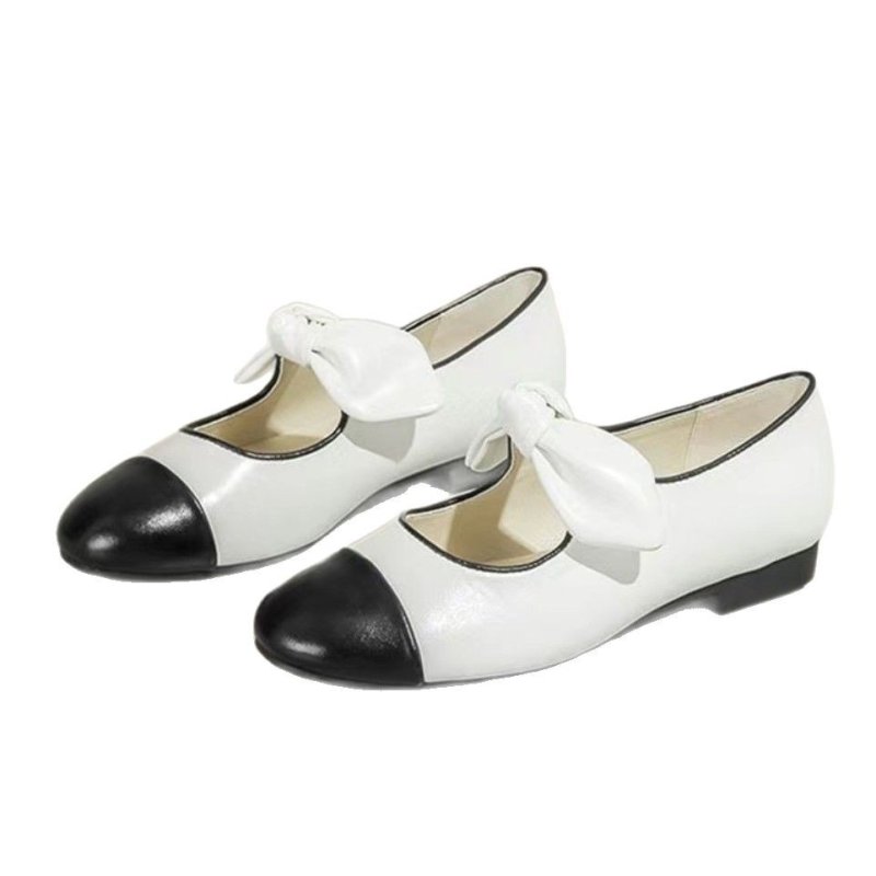 画像5: Women's leather Bowknot Flat Ballet Pumps Shoes  蝶々結びレザーフラット バレエシューズ パンプス　 (5)