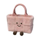 画像3: BK Smile Doll Intreccio Plisse Cassette Arco Denim and Fur Tote Bag イントレチャート 編み込み カセット スマイル デニム ファー モコモコ トート ぬいぐるみ バッグ (3)
