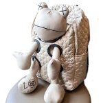 画像6: Frog Doll Quilted Backpack Bag カエルドール人形キルティングバックパック ぬいぐるみ バッグ (6)