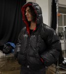 画像14: HOMME Logo Print Reverse Bull Down Jacket　ユニセックス 男女兼用 オムロゴリバーシブルダウンジャケットブルゾンコート (14)