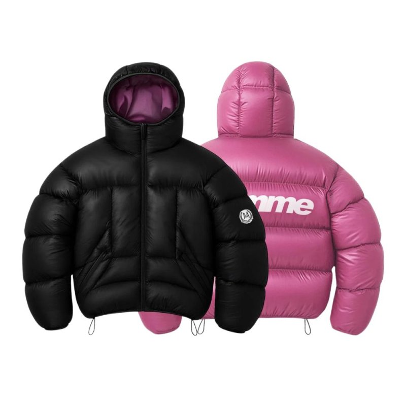 画像6: HOMME Logo Print Reverse Bull Down Jacket　ユニセックス 男女兼用 オムロゴリバーシブルダウンジャケットブルゾンコート (6)