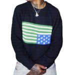 画像2: Unisex American Stars and Stripes Knitted Sweater Knit  ユニセックス男女兼用アメリカ星条旗編み込み セーター (2)