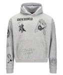 画像1: Jesus & Cross Skull Print Hoodie ユニセックス 男女兼用 ジーザス&クロススカルプリントフーディスウェットパーカー (1)