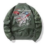 画像2: NASA astronaut jacketair force pilot jacket BASEBALL JACKET baseball uniform jacket blouson  ユニセックス 男女兼用NASA宇宙飛行士パイロットジャケットスタジアムジャンパー スタジャン MA-1 ボンバー ジャケット ブルゾン (2)