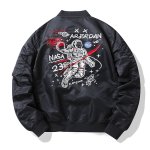 画像1: NASA astronaut jacketair force pilot jacket BASEBALL JACKET baseball uniform jacket blouson  ユニセックス 男女兼用NASA宇宙飛行士パイロットジャケットスタジアムジャンパー スタジャン MA-1 ボンバー ジャケット ブルゾン (1)
