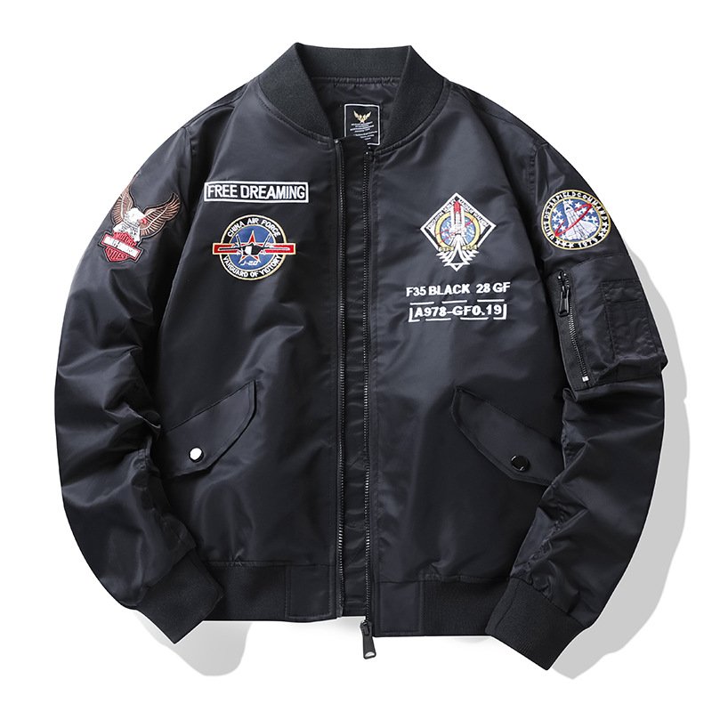 画像3: NASA astronaut jacketair force pilot jacket BASEBALL JACKET baseball uniform jacket blouson  ユニセックス 男女兼用NASA宇宙飛行士パイロットジャケットスタジアムジャンパー スタジャン MA-1 ボンバー ジャケット ブルゾン (3)