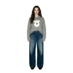 画像6: Unisex Fluffy puppy round neck sweater knit  男女兼用 モコモコパピーラウンドネックセーターニット (6)
