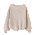 画像3: Women Sonia Asymmetrical Hem Sweater Wool Knit 丸首ラウンドネック ウールニット アシンメトリーヘムセーター (3)