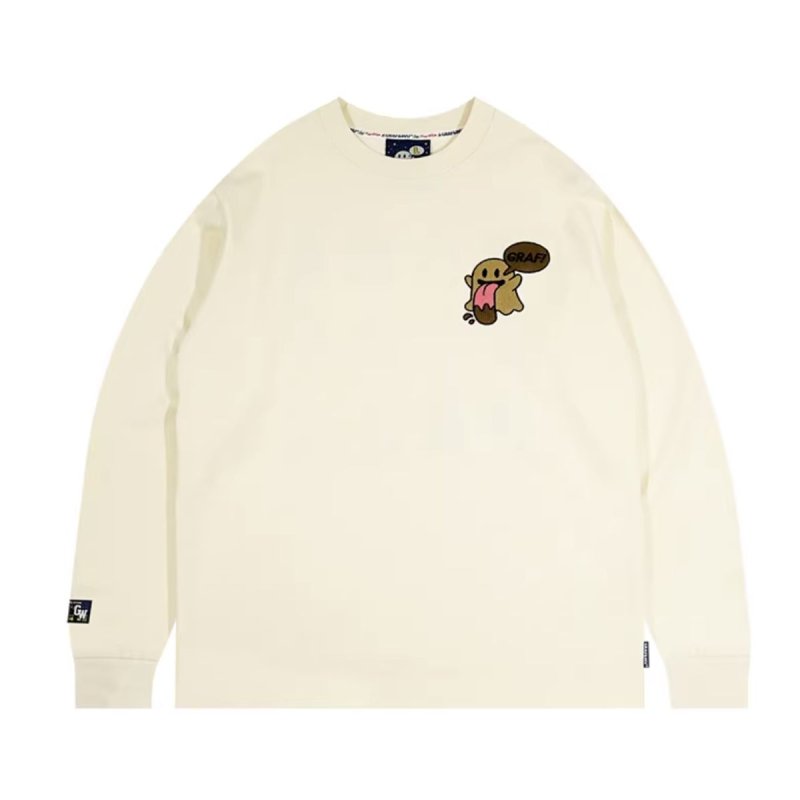 画像5: Unisex GRAF&WU BooGhost Long Sleeve Tshirts グラフアンドユー ゴースト オバケ ロゴ キャラクター ロンT 長袖Tシャツ     (5)