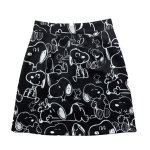 画像3: 24 New Women's Snoopy comic cartoon printed mini skirt スヌーピー グラフィックペイント Aライン ミニスカート (3)