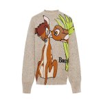 画像1: 25 Women Fawn Bambi braided round neck sweater 小鹿のバンビ編み込み 丸首ラウンドネックセーター　 (1)