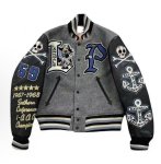 画像1: Pirates of the Caribbean embroidery stadium jacket　ユニセックス 男女兼用パイレーツオブカリビアン海賊刺繍スタジャンスタジアムジャンパー  MA-1 ボンバー ジャケット ブルゾン (1)
