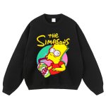 画像1: Drink Bart Simpson print sweatshirt　ユニセックス 男女兼用ドリンクバートシンプソンプリント スウェットトレーナー (1)