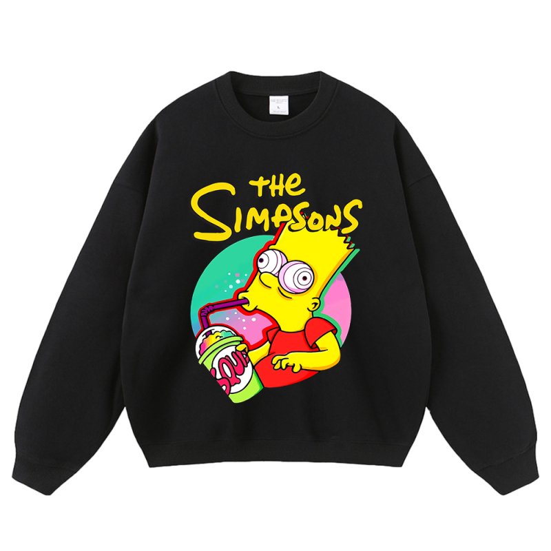 画像1: Drink Bart Simpson print sweatshirt　ユニセックス 男女兼用ドリンクバートシンプソンプリント スウェットトレーナー (1)