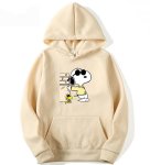画像1: Unisex  Sunglasses Snoopy & Woodstock print hoodie ユニセックス男女兼用サングラススヌーピー＆ウッドストックフーディスウェットパーカー  (1)