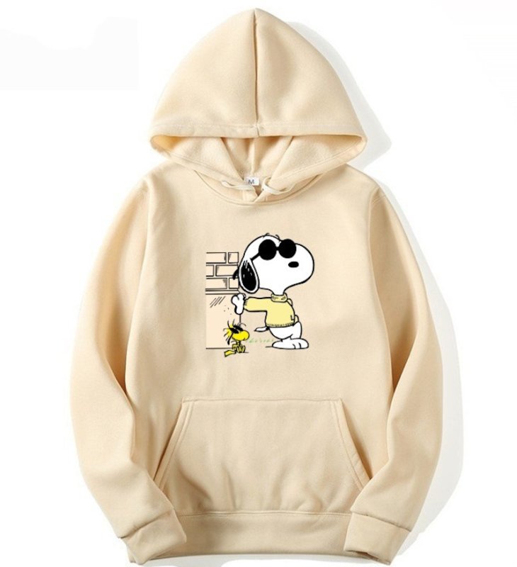 画像1: Unisex  Sunglasses Snoopy & Woodstock print hoodie ユニセックス男女兼用サングラススヌーピー＆ウッドストックフーディスウェットパーカー  (1)