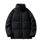 画像2: Men's Unisex Intreccio mesh woven Oversize Parka Padded Puffer Jackets メンズ 男女兼用 オーバーサイズ イントレチャート 編み込み 中綿 ダウン ジャケット (2)