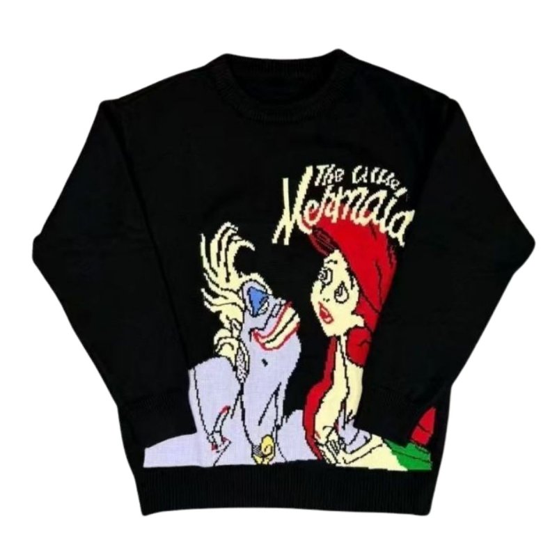 画像2: 25 Women Littlemermaid Ariel braided round neck sweater リトルマーメイド アリエル 編み込み 丸首ラウンドネックセーター　 (2)