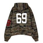 画像4: Unisex Number Point Camouflage Zip-Up Hoodie Jacket　ユニセックス男女兼用ナンバーポイント迷彩カモフラージュジップアップフディージャケットパーカー  (4)