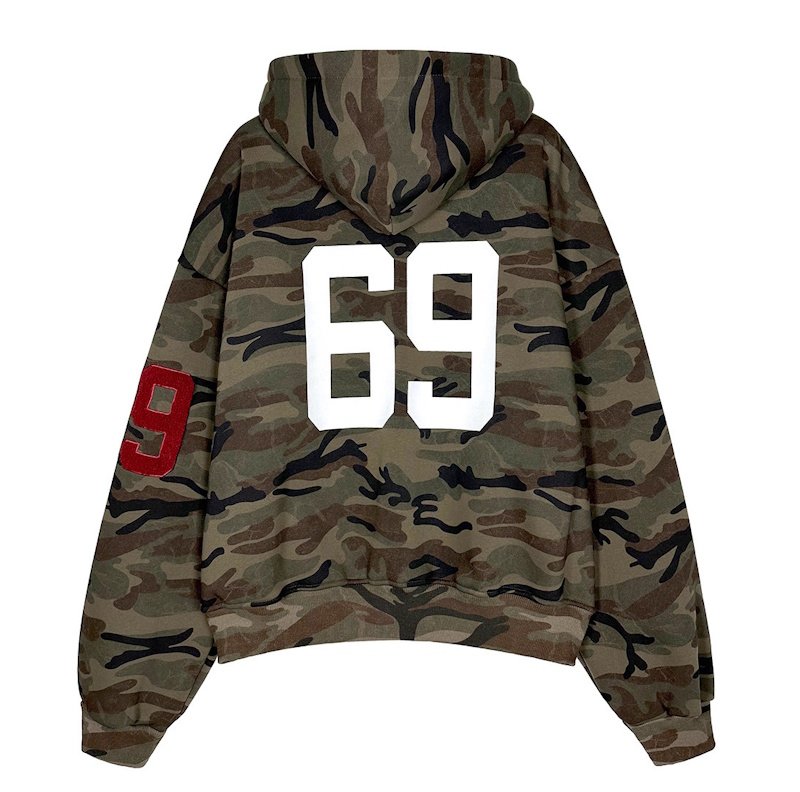 画像4: Unisex Number Point Camouflage Zip-Up Hoodie Jacket　ユニセックス男女兼用ナンバーポイント迷彩カモフラージュジップアップフディージャケットパーカー  (4)