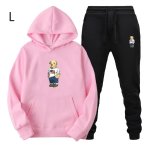 画像12: Teddy bear print hoodie and pants set　ユニセックス男女兼用 テディーベア熊プリントスウェット フーディ&パンツ セットアップ (12)