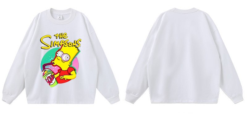 画像4: Drink Bart Simpson print sweatshirt　ユニセックス 男女兼用ドリンクバートシンプソンプリント スウェットトレーナー (4)