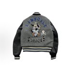 画像2: Pirates of the Caribbean embroidery stadium jacket　ユニセックス 男女兼用パイレーツオブカリビアン海賊刺繍スタジャンスタジアムジャンパー  MA-1 ボンバー ジャケット ブルゾン (2)