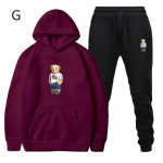 画像7: Teddy bear print hoodie and pants set　ユニセックス男女兼用 テディーベア熊プリントスウェット フーディ&パンツ セットアップ (7)