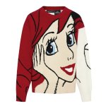 画像1: 25 Women Littlemermaid Ariel Big Face braided round neck sweater リトルマーメイド アリエル編み込み 丸首ラウンドネックセーター　 (1)