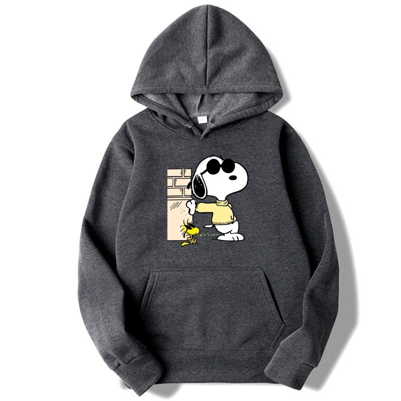 画像2: Unisex  Sunglasses Snoopy & Woodstock print hoodie ユニセックス男女兼用サングラススヌーピー＆ウッドストックフーディスウェットパーカー  (2)
