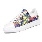 画像1: Unisex  Graffiti painted leather lace-up sneakers　男女兼用 ユニセックスグラフィティペイントレザーレースアップ  スニーカー大きなサイズあり (1)
