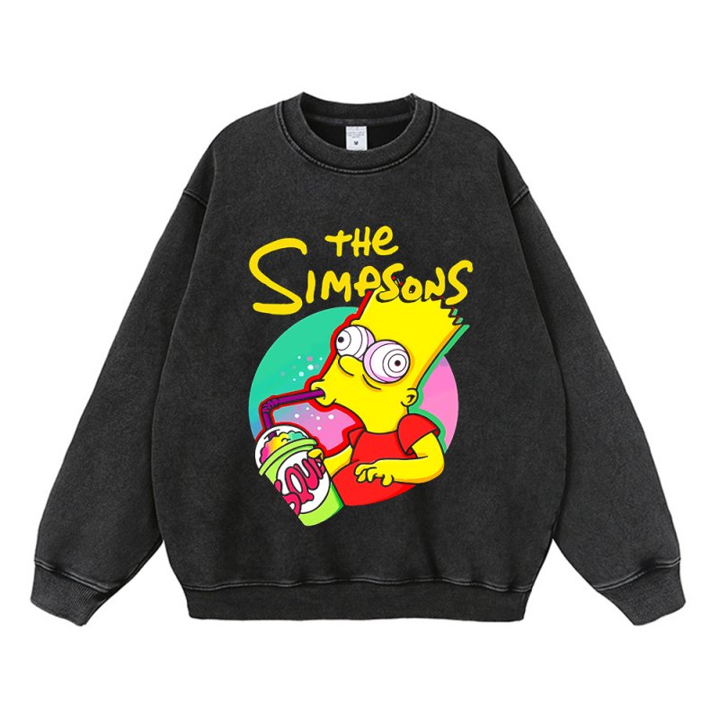 画像2: Drink Bart Simpson print sweatshirt　ユニセックス 男女兼用ドリンクバートシンプソンプリント スウェットトレーナー (2)