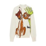 画像3: 25 Women Fawn Bambi braided round neck sweater 小鹿のバンビ編み込み 丸首ラウンドネックセーター　 (3)