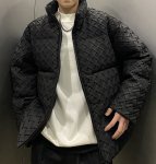 画像5: Men's Unisex Intreccio mesh woven Oversize Parka Padded Puffer Jackets メンズ 男女兼用 オーバーサイズ イントレチャート 編み込み 中綿 ダウン ジャケット (5)