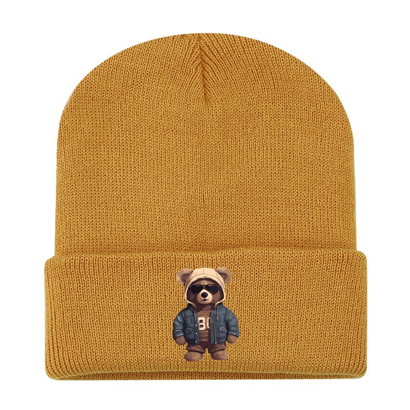 画像10: Unisex Hip Hop Bear One-Point Knit Cap Beanie  hat ユニセックス 男女兼用 ヒップホップベア ワンポイント ニット帽 ニットキャップ ビーニー (10)