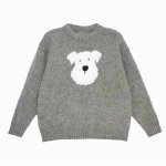 画像4: SALE セール Unisex Fluffy puppy dog round neck sweater knit  男女兼用 モコモコパピー ドッグ 犬 ラウンドネックセーターニット (4)