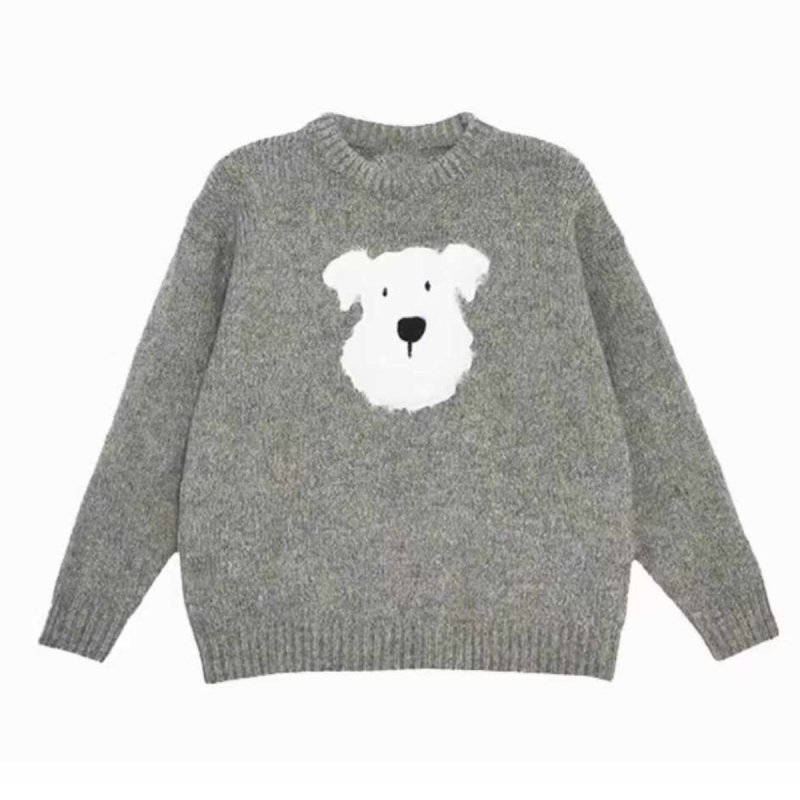 画像4: SALE セール Unisex Fluffy puppy dog round neck sweater knit  男女兼用 モコモコパピー ドッグ 犬 ラウンドネックセーターニット (4)