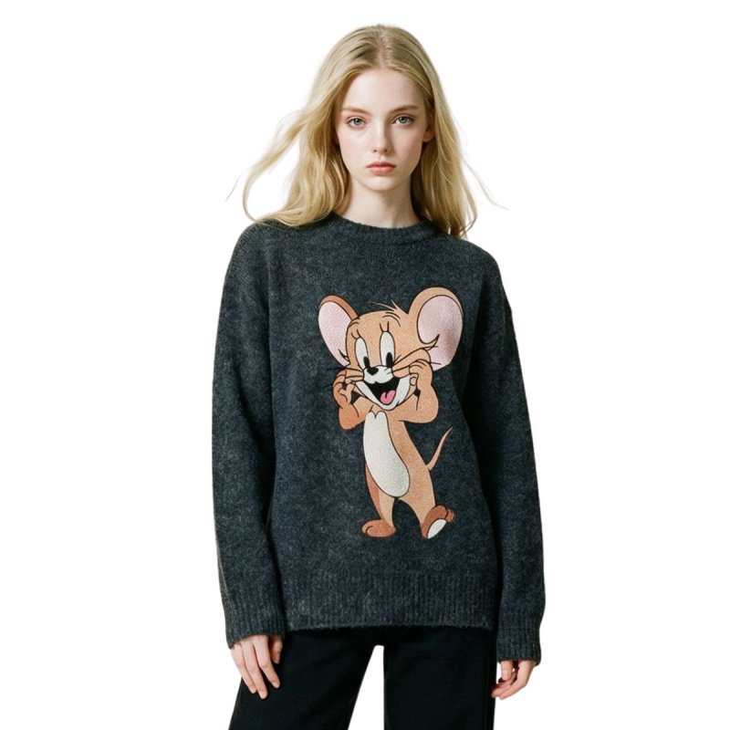 画像1: Tom and Jerry Damage Sweater Pullover トムとジェリー トム＆ジェリー ダメージ加工 セーター プルオーバー (1)