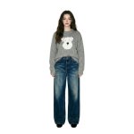 画像3: SALE セール Unisex Fluffy puppy dog round neck sweater knit  男女兼用 モコモコパピー ドッグ 犬 ラウンドネックセーターニット (3)