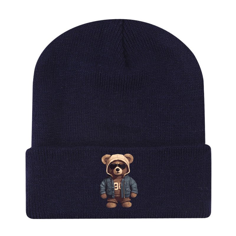 画像7: Unisex Hip Hop Bear One-Point Knit Cap Beanie  hat ユニセックス 男女兼用 ヒップホップベア ワンポイント ニット帽 ニットキャップ ビーニー (7)