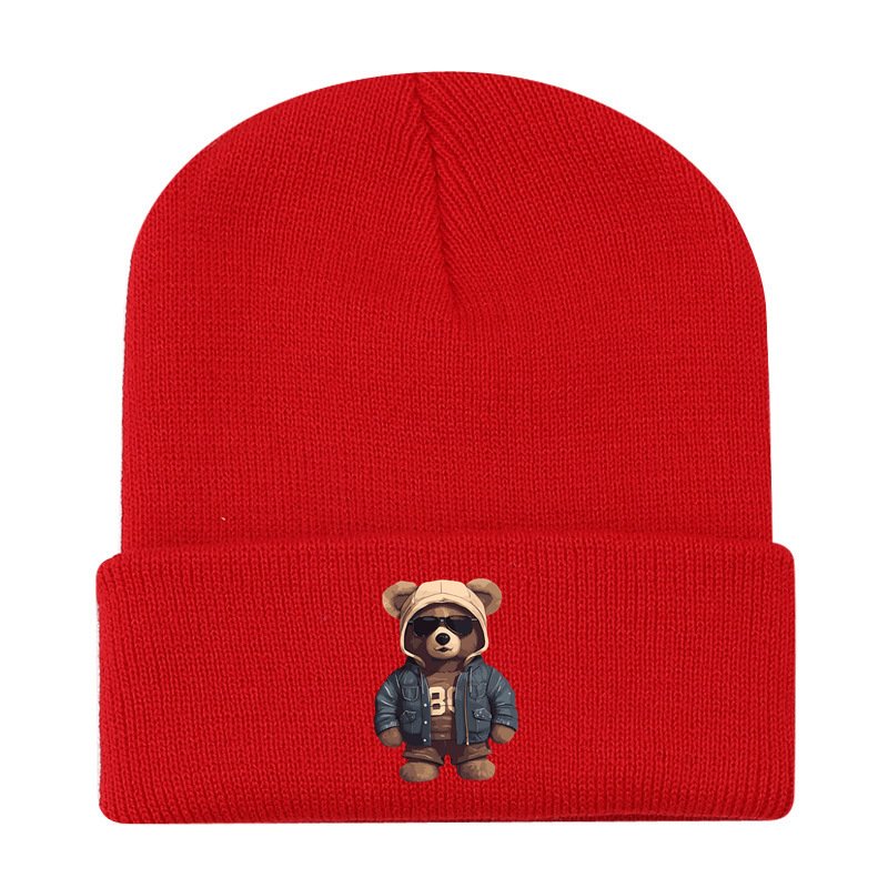 画像9: Unisex Hip Hop Bear One-Point Knit Cap Beanie  hat ユニセックス 男女兼用 ヒップホップベア ワンポイント ニット帽 ニットキャップ ビーニー (9)