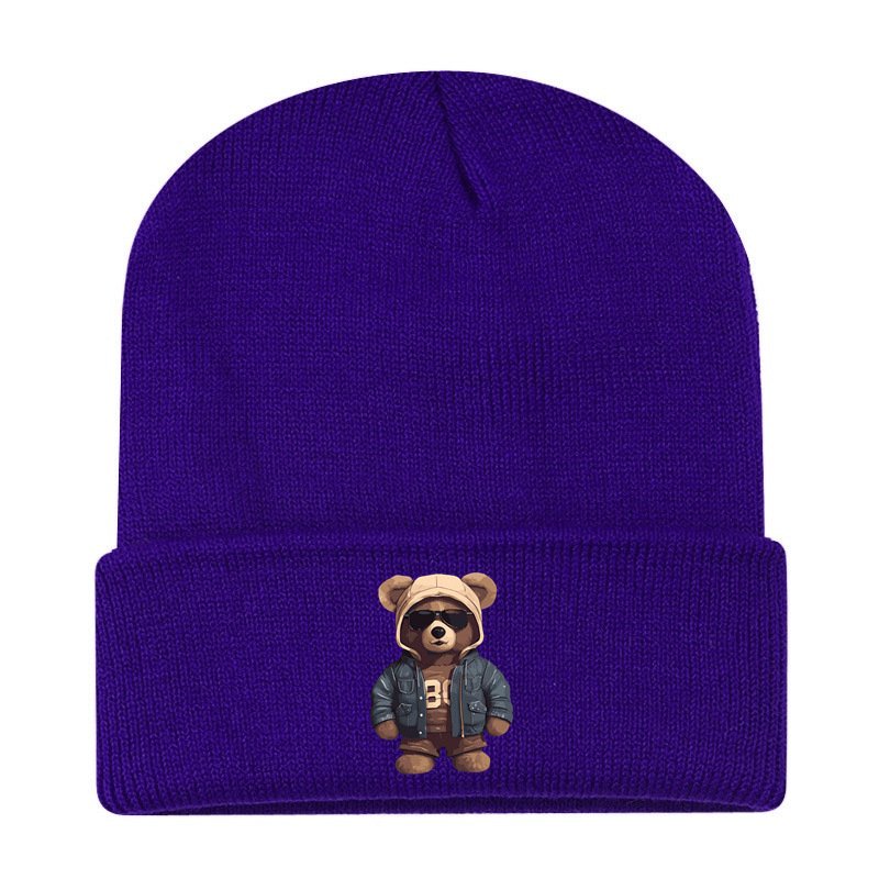 画像8: Unisex Hip Hop Bear One-Point Knit Cap Beanie  hat ユニセックス 男女兼用 ヒップホップベア ワンポイント ニット帽 ニットキャップ ビーニー (8)