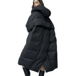 画像3: 25 Women's Aline Oversized down jacket shawl  coat Aライン オーバーサイズ ホワイト ダック ダウンコート コクーンコート (3)